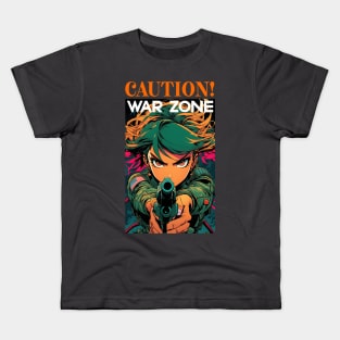 Caution! War Zone Kids T-Shirt